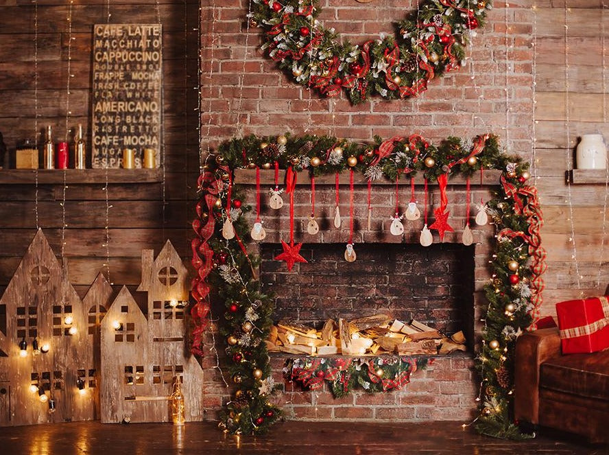 Christmas Decorations Wall Background Photography Backdrops IBD ...